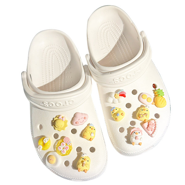 14 stk ananas kylling sko tilbehør for Croc Charms for tenåringer