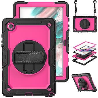 Tablet Etui til Samsung Galaxy Tab A8 10.5 2021 X200 / X205 (Roserød  Sort)