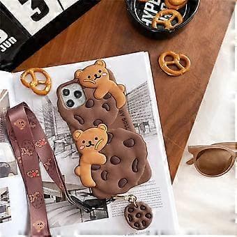 iPhone 13 Pro Max Kuori Cookie Bear Pehmeä Silikoni