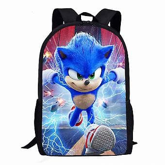 Børn Børn Sonic 3D Print Rygsæk Nyhed Cool Tegneserie Folkeskole Elev Skoletaske Bogtasker Dagsrygsække Til Drenge Piger (E)