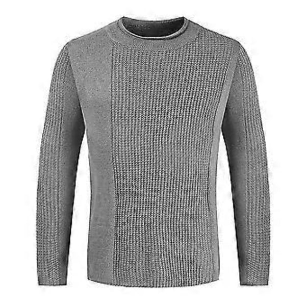 hmwy-mænd langærmet afslappet pullover jumper strikket sweater strik tøj skjorte top (3XL mørkegrå)