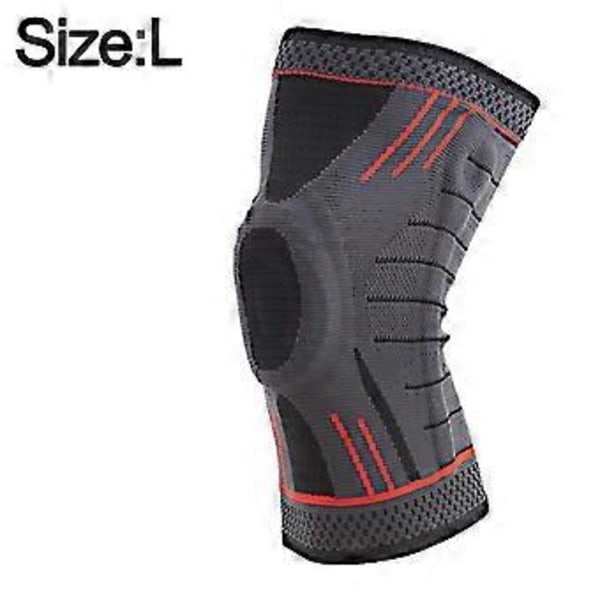 Knäskydd, Knäortos med Patella Gel Pad & Sidostabilisatorer, Knästödbandage (L kod Röd)