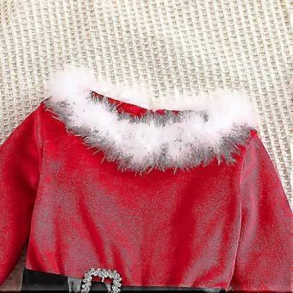 2 st barn flickor julklänning med hårband långärmad röd sammet fluffig tutu klänning fest prinsessklänningar babykläder 1 5 år