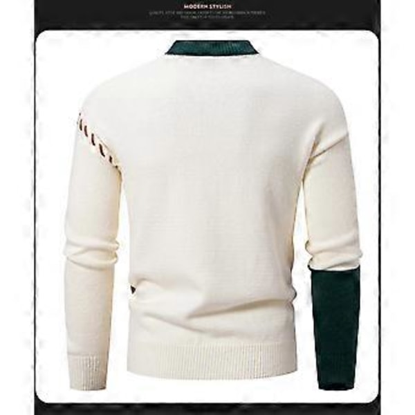 Virkat tröja för män, Pullover Skjortor Casual Höst Vinter Tröja (M Grå)
