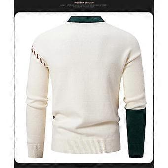 Virkatut neuleet miehille, Pullover-paidat rento syys-talvipaita (L harmaa)
