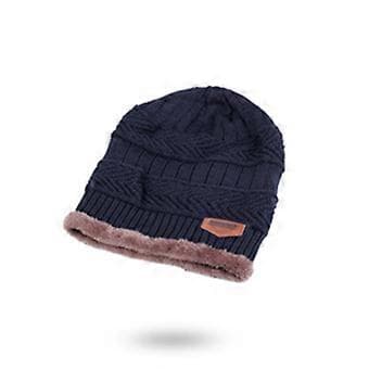 Menn Kvinner Strikkede Slouch Lue Luer Rør Skjerf Sett Vinter Snø Varm Skilue (Marineblå)