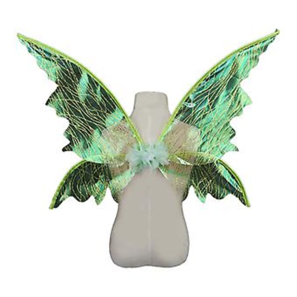 100% Nya, Älvvingar Vuxen Älvvingar för Kvinnor Flickor Fjärilsvingar Glittrande Skira Vingar Cosplay Födelsedagsfest Halloween Kostymer NYA (Grön)