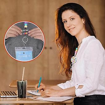 Silikonpärlhalsband Snoddar Pärlförsedd ID-bricka Snodd Brytsäker