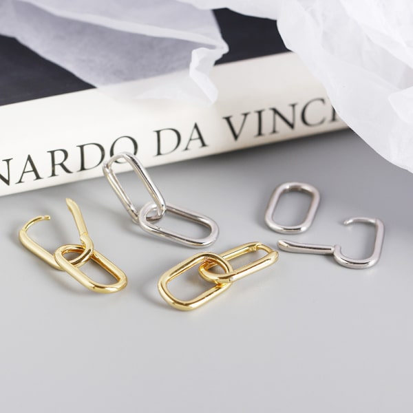Dubbla öglor dinglar små creolörhängen 925 sterling silver Perso