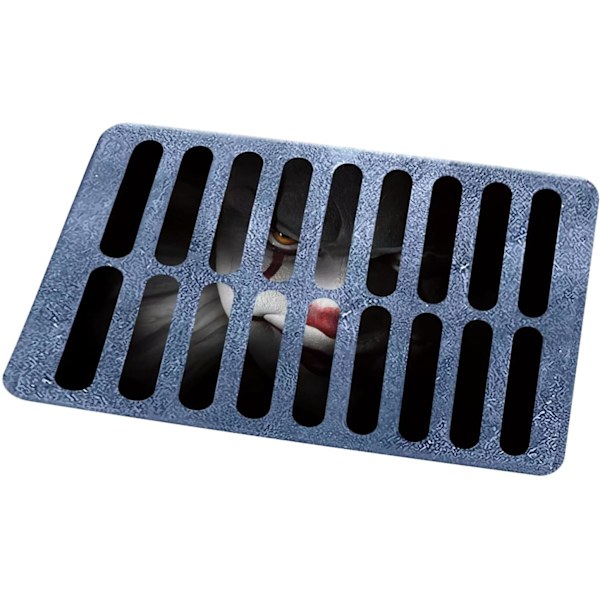 Läskig avlopps-clown dörrmatta, 3D Stereo Vision skräck dörrmatta, för H