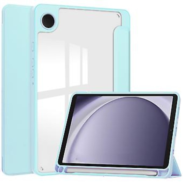 Samsung Galaxy Tab A9:lle suunniteltu 3-osainen nahkakuori (Taivaansininen)