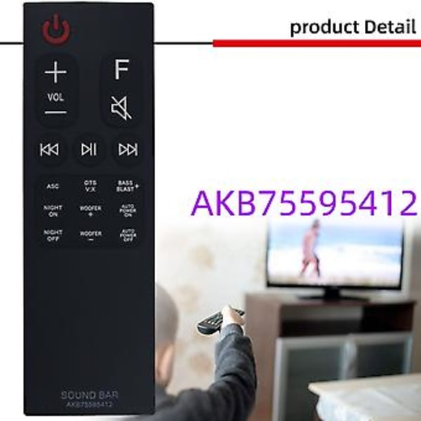 Akb75595412 Fjernbetjening Udskiftning Til Lg Sound Bar Sk5 Sk5y Sl5y Sl6y Sn6y