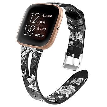 Rem til Fitbit Versa 2 - Fitbit Versa 2 (Sort Askeblomst)