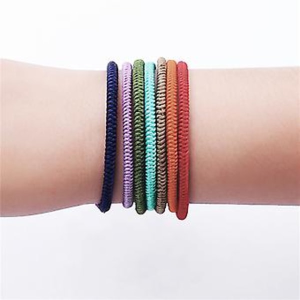 Tibetansk Jämvikts Armband | Man Kvinna | Handgjord Bangel | Traditionell Buddhistisk Knop (blå)