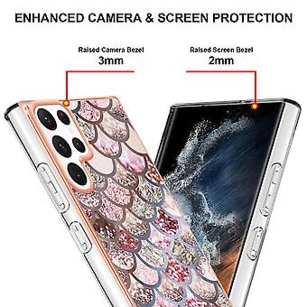 Sähköpinnoitettu TPU-kotelo Samsung Galaxy S22 Ultra 5G:lle (Vaaleanpunainen)