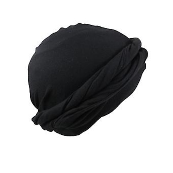 Huvudduk för män i turbanform, satinfodrad, huvudscarf, haloturban, hatt, keps, täcke, ny 2023 (58 cm-60 cm mörkgrå)