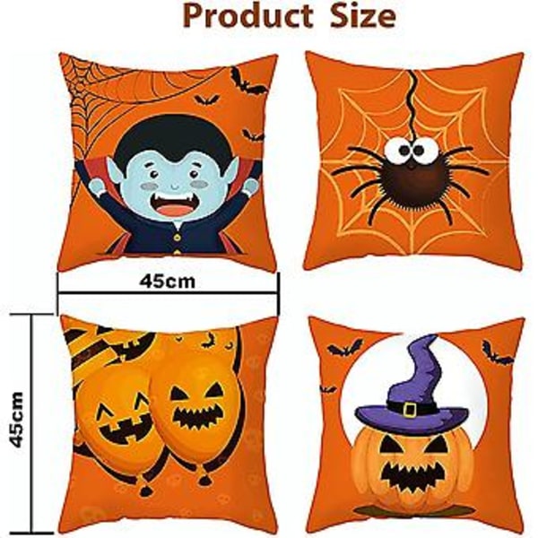 Halloween Kudde Set 4st Halloween Soffa Kuddfodral Halloween Kastkudde Överdrag Set Halloween Kuddfodral Överdrag Kudde För Soffa Rektangulär Kudde