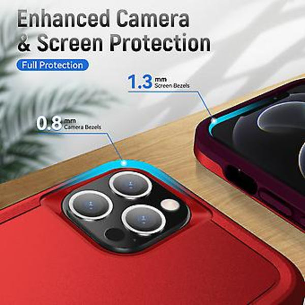 PC + TPU Stødsikker Etui til iPhone 13 Pro (Rød)