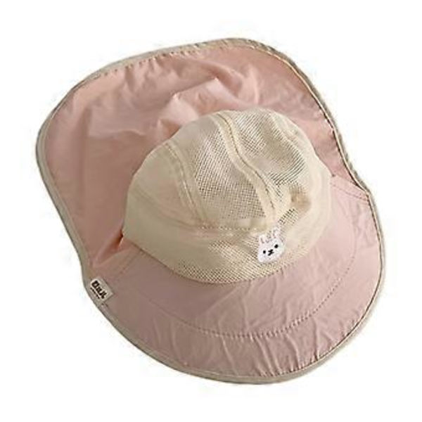 Vauvan kalastajan hattu ulkokäyttöön, ohut lierihattu niskasuojalla, aurinkosuojattu Panama-hattu pojille ja tytöille, unisex-aurinkohattu (vaaleanpunainen pupu)