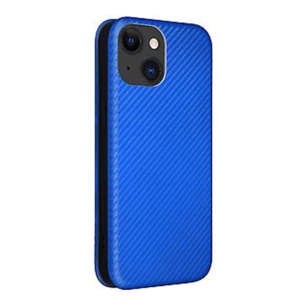 Læder Telefon Case til iPhone 15 Plus (Blå)