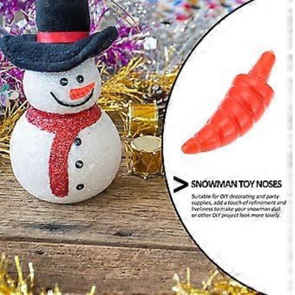 100 st Snögubbenäsor för pyssel, DIY-näsor i plast för snögubbe-leksaker
