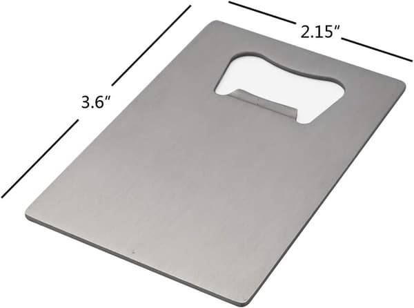 Rustfritt stål kredittkort flaskeåpner, 6 pakker