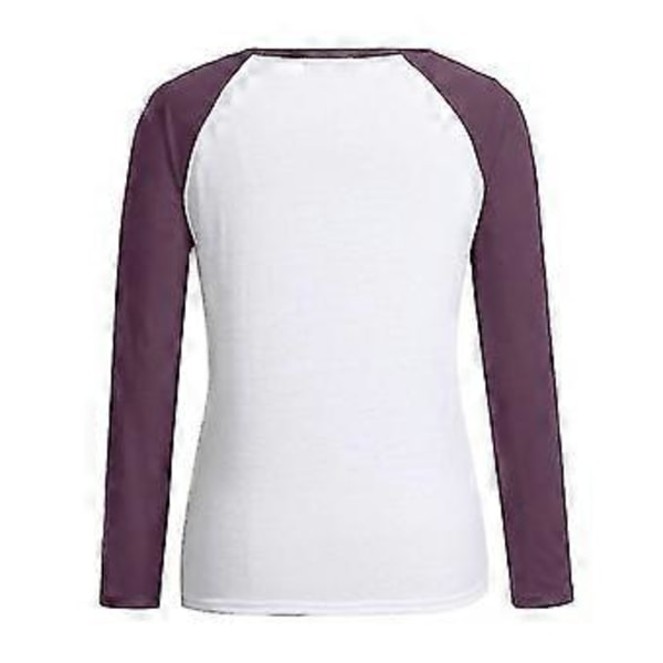 hmwy-dame julemandsprint t-shirt bluse basic top tee shirt (3XL Lilla)
