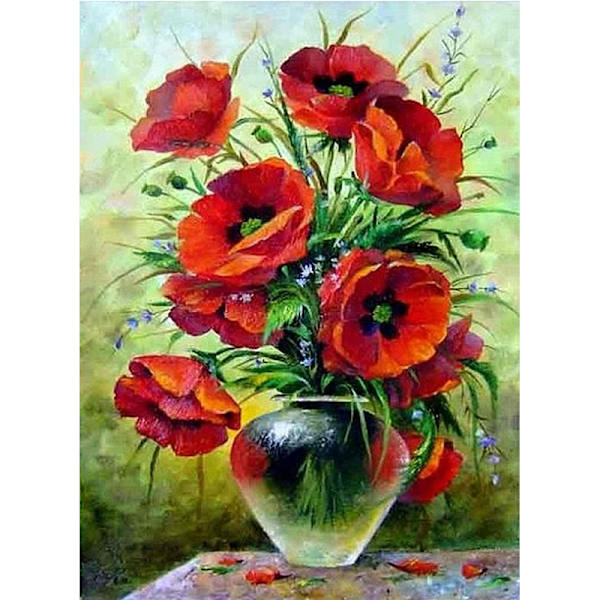 30x40 cm-12  5D Diamantmaleri DIY Komplett, Blomsterkomposisjon