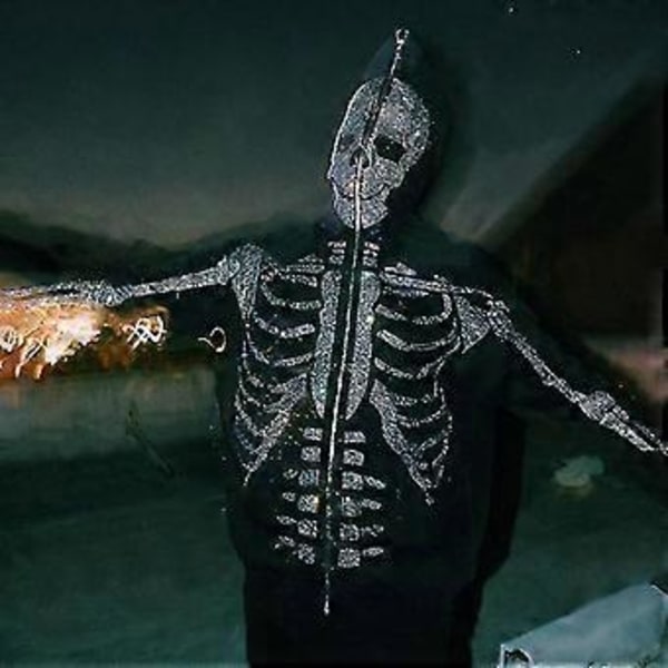 Rhinestone Skull Gothic Sweater Sportsjakke Gothic Langærmet Y2k Jakke Mænds Hoodie (S)