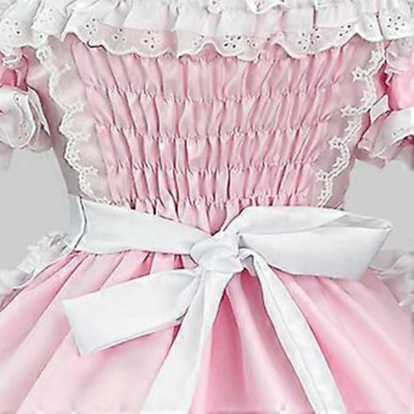 Naisten Söpö Lolita Mekko Viktoriaaninen Hihaton Pitsi Kerroksinen Piika Mekko Halloween Cosplay Asut (4XL)