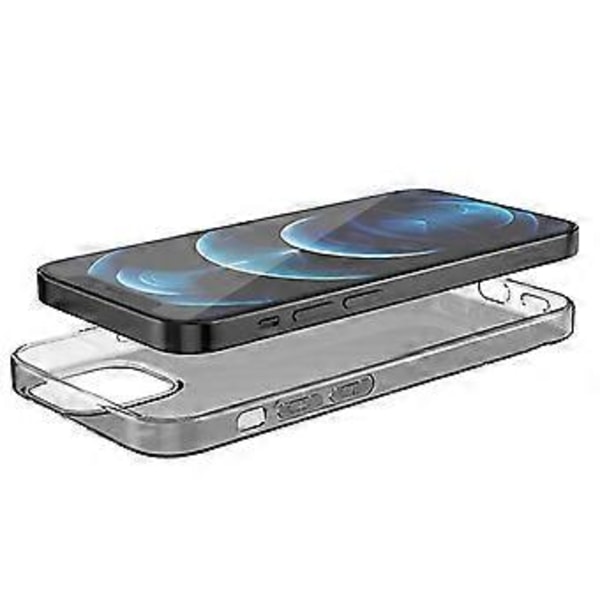 Transparent blød TPU telefoncover kompatibelt med iPhone 13 13pro pro max mini (iPhone 13 ProMax Sort Transparent)