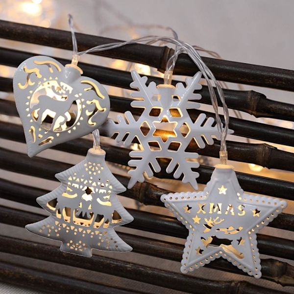 Batteridrivna ljusslingor, julsnöflingor, LED-gardin