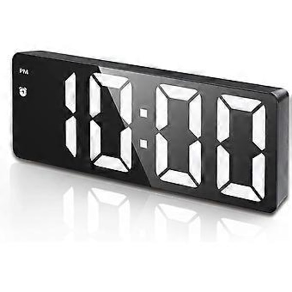 Digital väckarklocka, sängväckarklocka med stor LED-display, icke-tickande USB/batteridriven väckarklocka