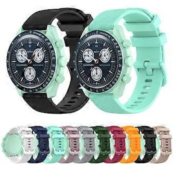 20mm Gummi Silikon Urrem Til Omeg for Seamaster 300 AT150 Aqua Terra Ultra Light 8900 Stål Spænde Urrem (Blå)