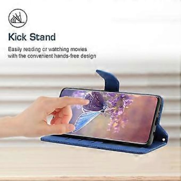 Plånboksfodral i PU-läder med präglad design för Samsung Galaxy F34 5G/M34 5G, stativfunktion och handledsrem (Stil D)