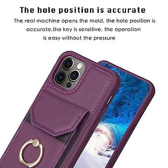 Organ Card Bag Telefonhus til iPhone 12 / 12 Pro (Mørk Lilla)