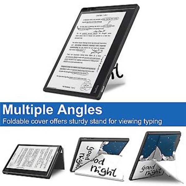Målat Läder Smart Tabletfodral För Kobo Elipsa 2E (Lat Katt)