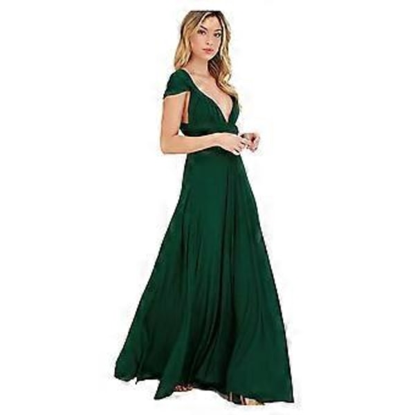 Kvinnors Aftonklänning, Multiway Wrap, Brudtärna, Formell, Lång Maxi, Omvandlingsbar Klänning (XL Grön)