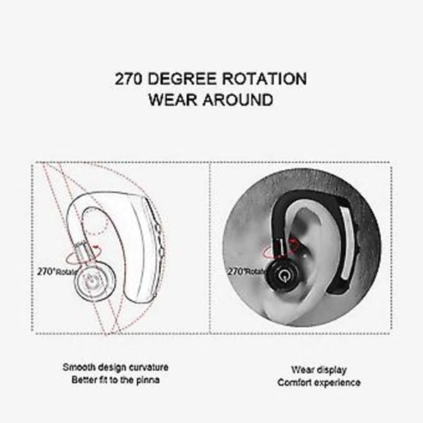 CIRCE K5 Håndfri Trådløse Bluetooth Øretelefoner Bil Håndfri Bluetooth Headset Telefon Øretelefoner (Sort)