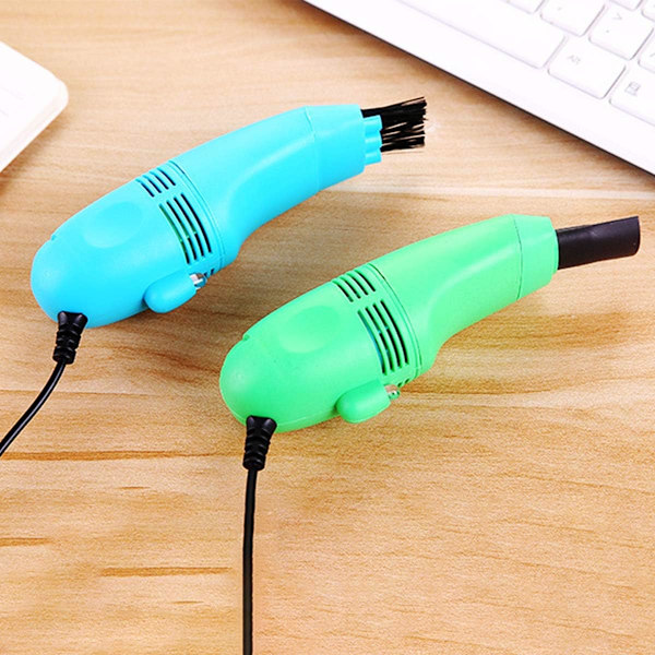 1PC Grön Mini Dammsugare, USB Tangentbordsrengörare, Dammsugning