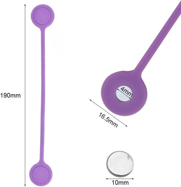 10 stk. Genanvendelige Silikone Kabelbind Multi-Farve Magnetiske Kabel Cl