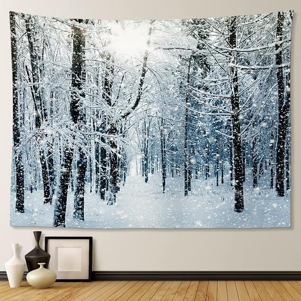 1 st 150 x 130 cm (skog under snön) väggbonad rumsdekor