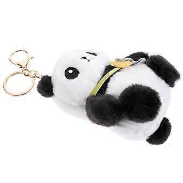 Uppstoppad Panda Docka Nyckelring Härlig Plysch Panda Hänge Nyckelring Väska Hängande Dekor