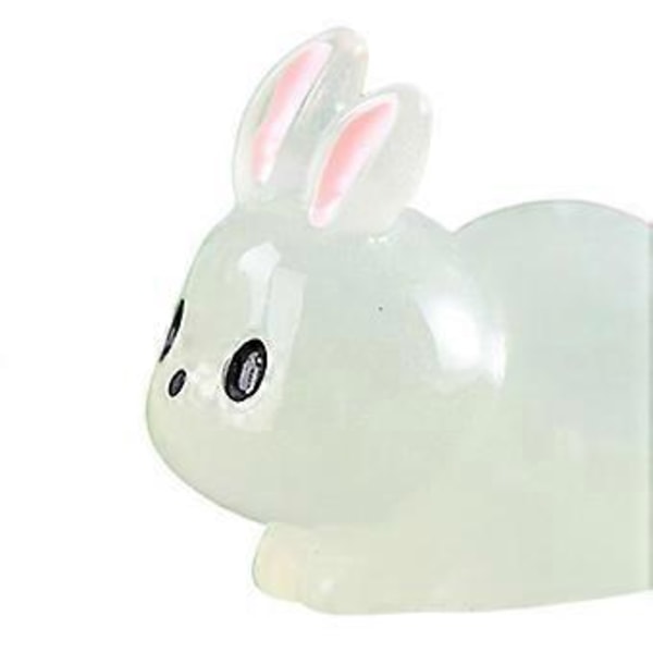 Resin Miniatyrfigurer Glödande Självlysande Påskharar Ornament för Balkong Uteplats (kraftig)