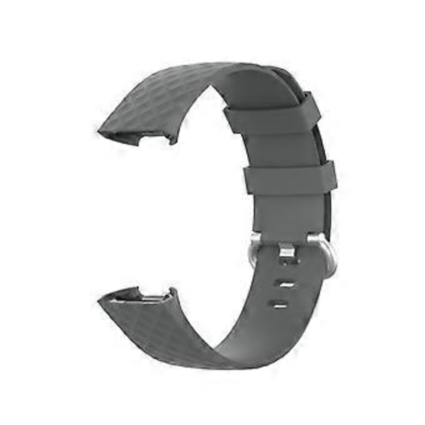 Mjukt Smart Klockarmband Sportarmband Ersättning för Fitbit-Charge 3/4 (L Blågrå)