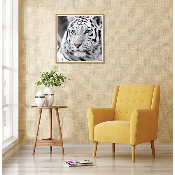 Diamond painting White Tiger 30*30cm, Animal Diamond Brodery D