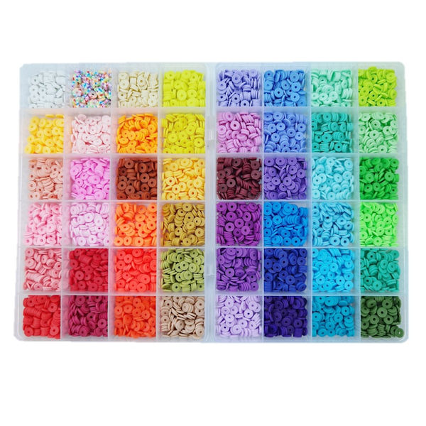 4800 stykker lerperler, bløde lerstykker, bløde lerperler, håndlavet smykker, armbånd, DIY-tilbehør