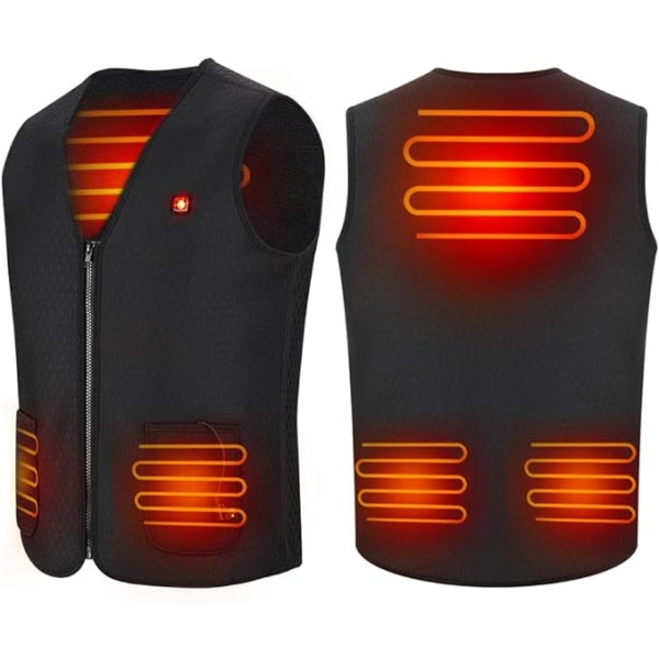 Heated Vest（xl）,1 Men and Women USB Charging Winter Heated Clothi