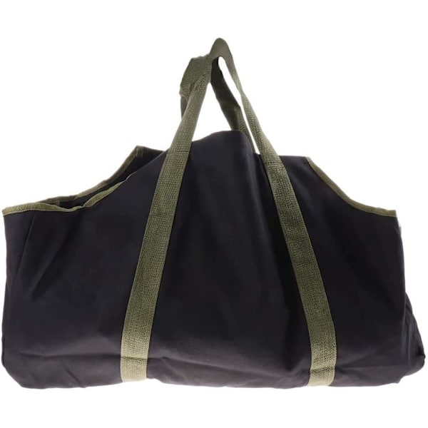 (Sort+grøn) Brændeholder Log, Heavy Duty Robust Canvas Log