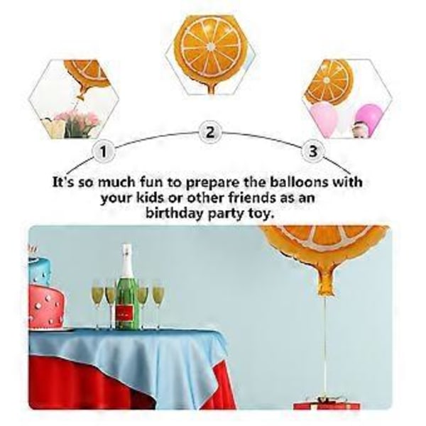 4 st Party Aluminiumfolie Fruktformade Ballonger Bedårande Tecknade Fruktballonger